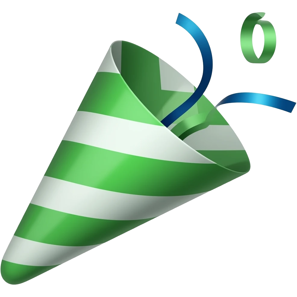 ios emoji style green party popper emoji