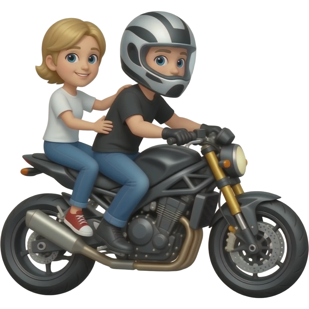 motociclista con compañeros emoji