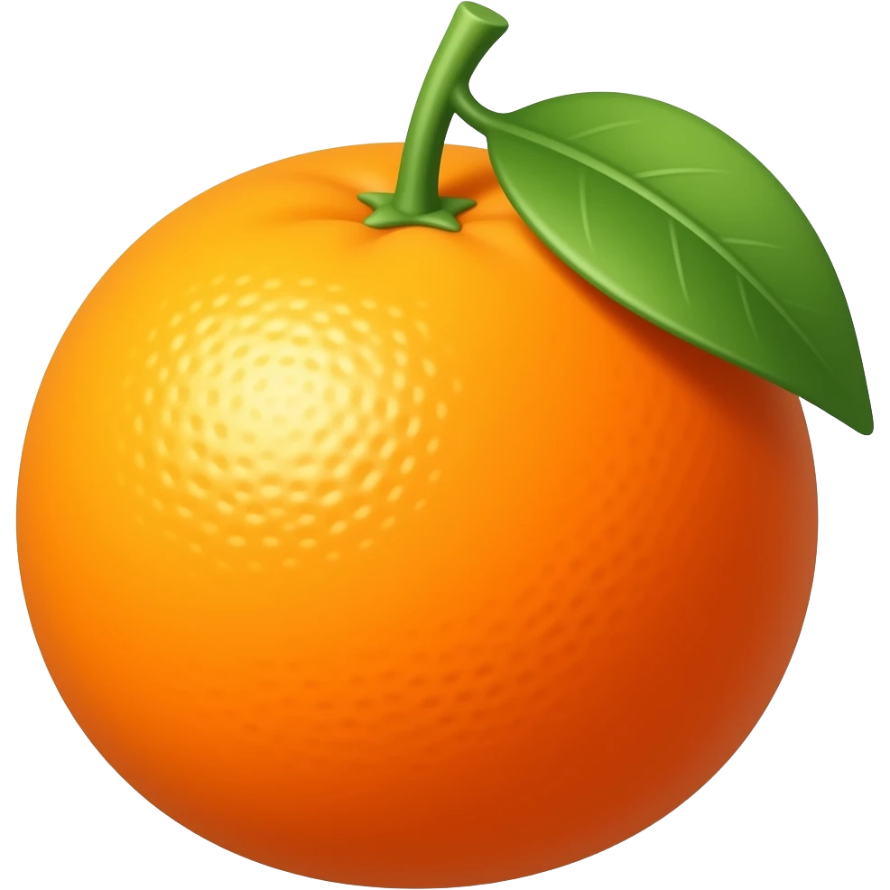 апельсим с листочком emoji