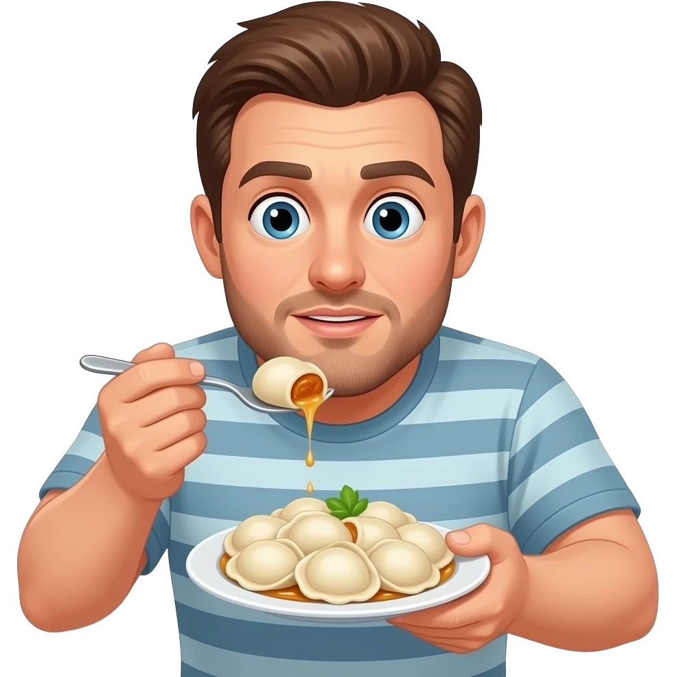 leckere pelmeni mann am staunen emoji