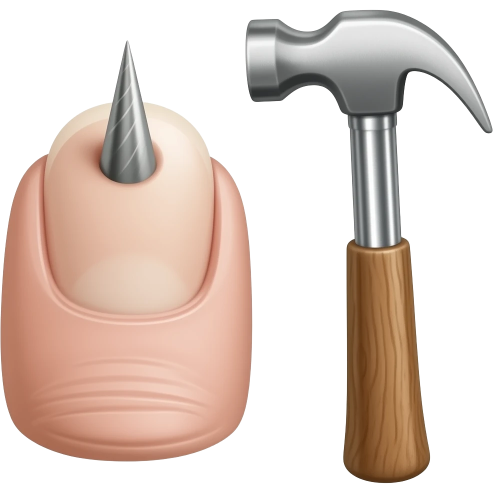 Nail, thorn and hammer emoji