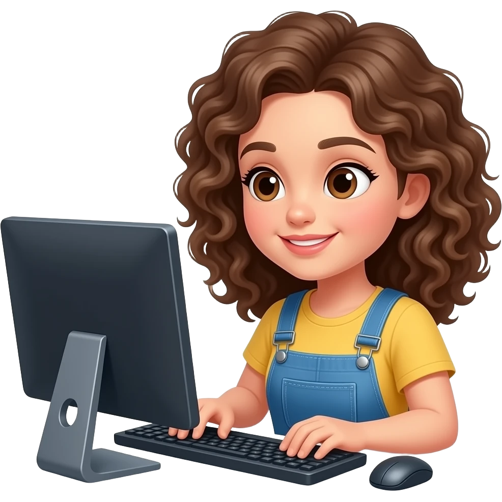 mantenimiento preventivo a una computadora  chica pelo rizado cafe emoji