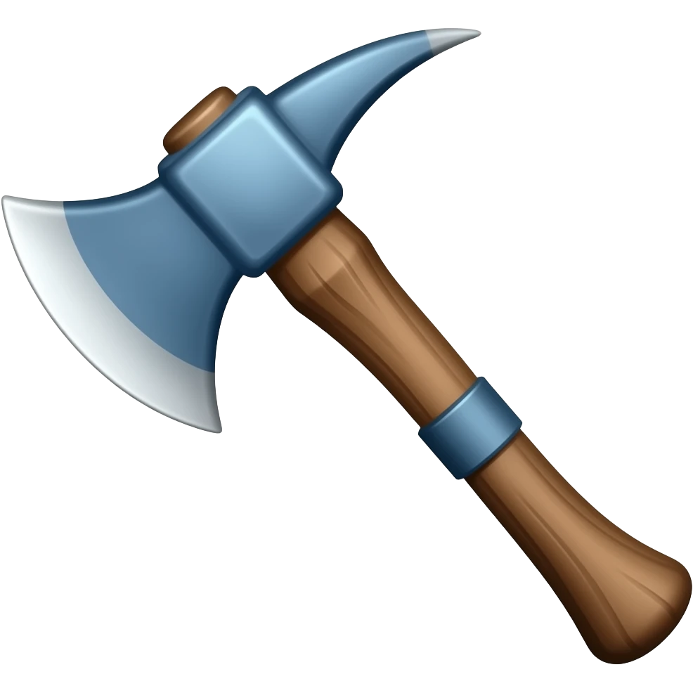 blue axe emoji