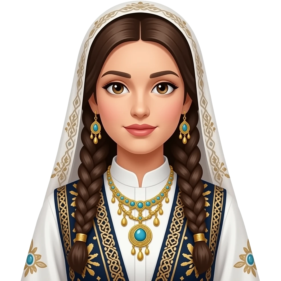 یک مانکن زن که لباس کردی پوشیده emoji