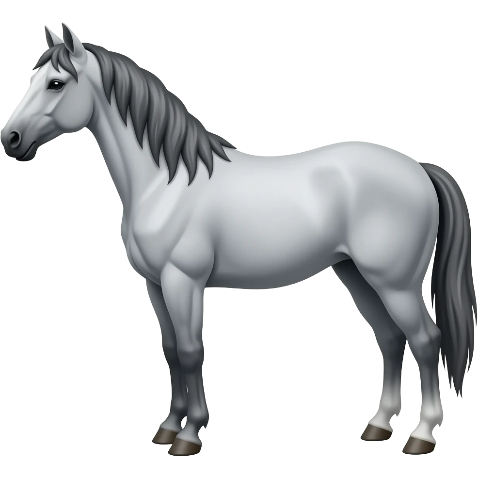 flea bitten grey horse emoji