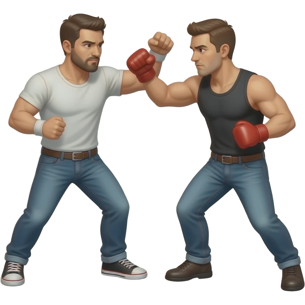 two man fight dying emoji