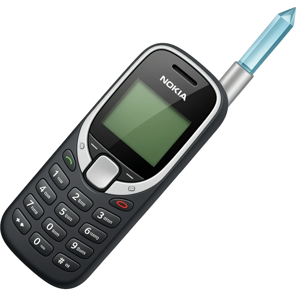 an original style nokia mobile phone with antenna emoji