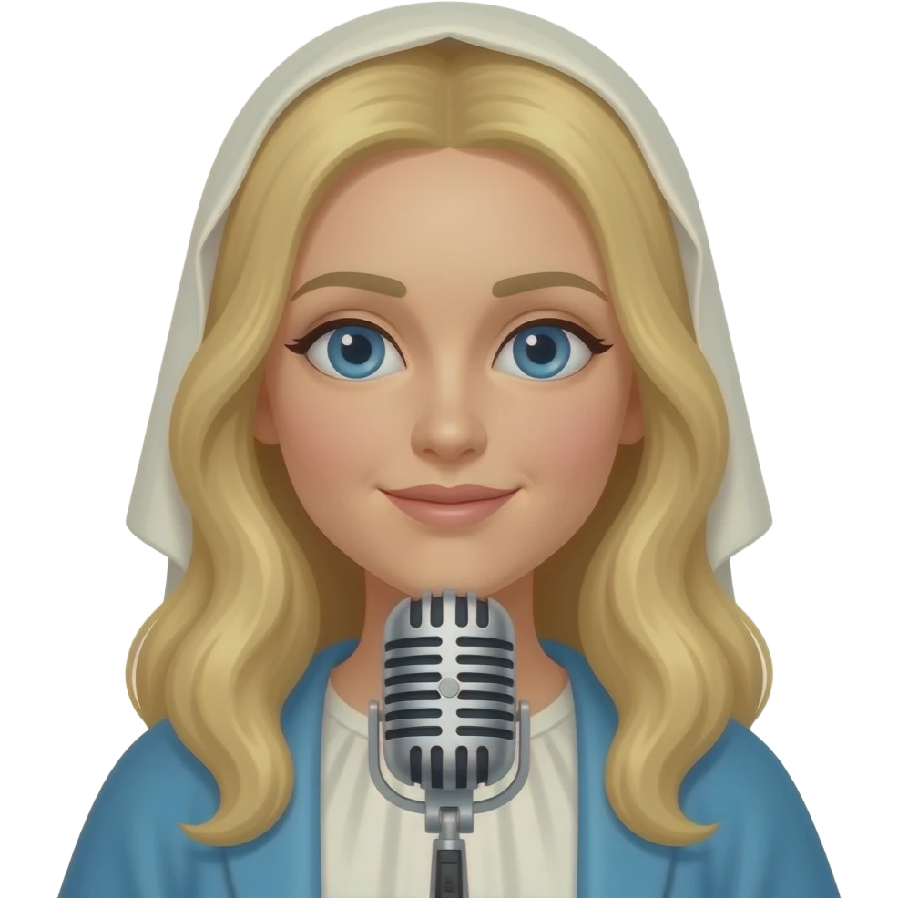 Madonna with mic emoji