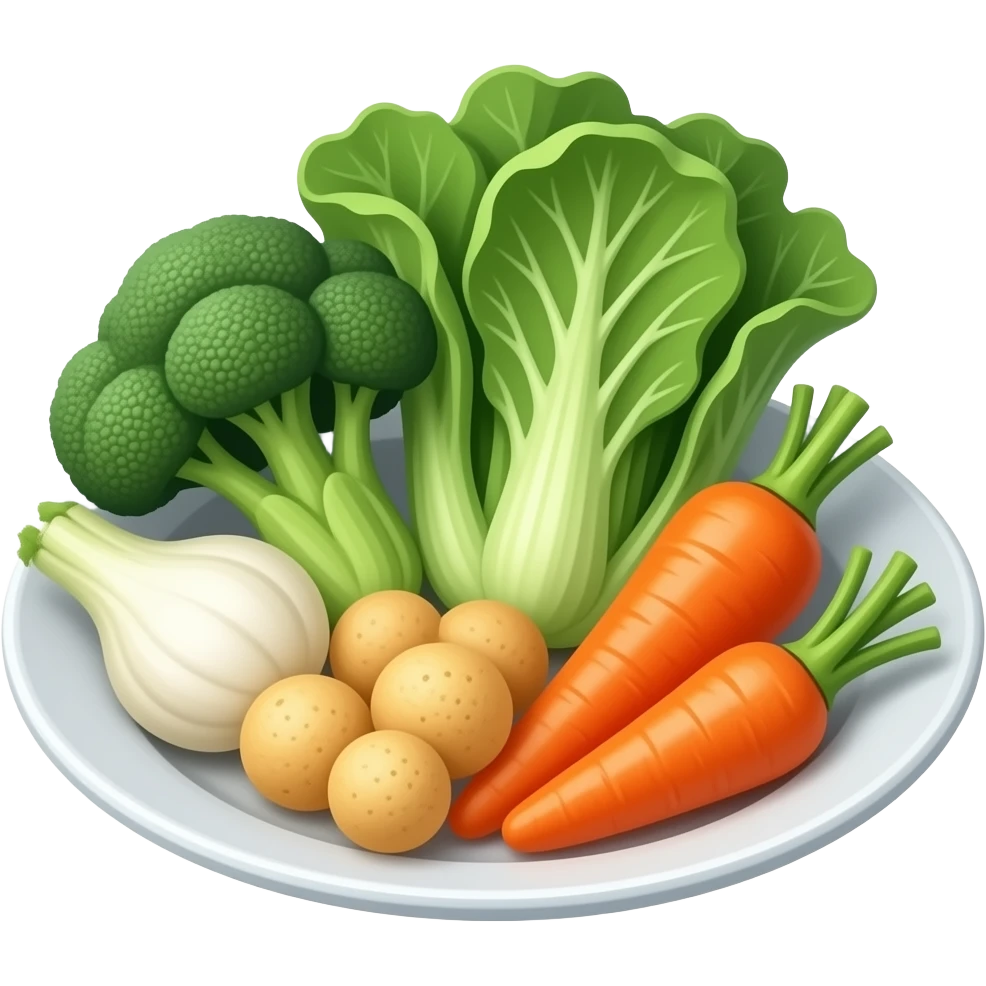 vegetables on plate emoji