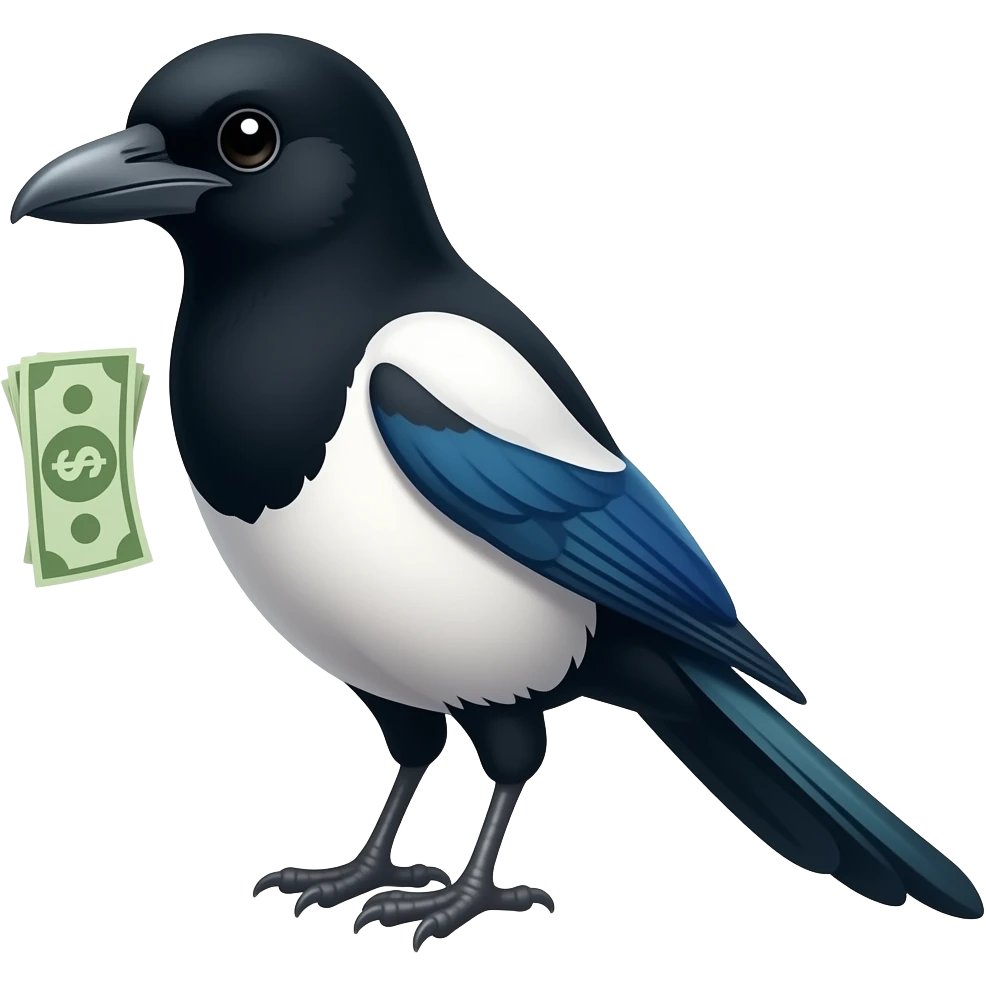 Magpie getting paid emoji
