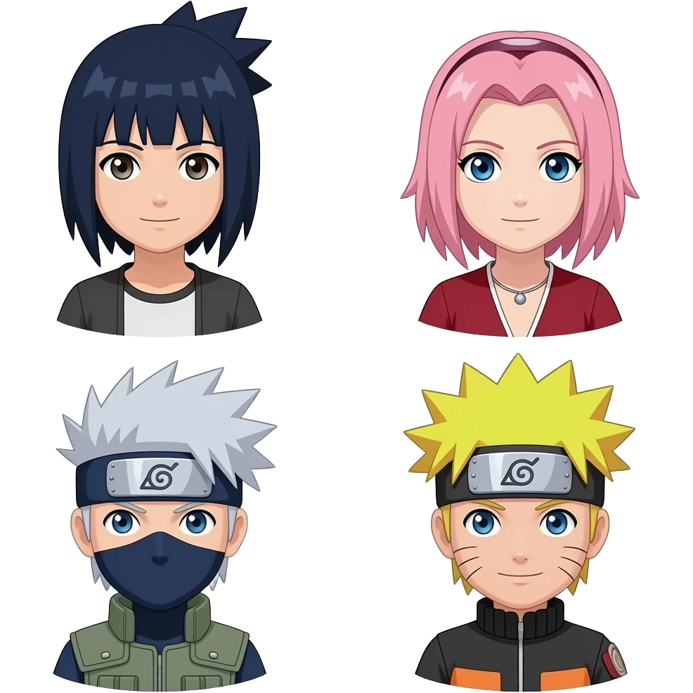 Sasuke      Sakura    Adult kakashi and Naruto Seventh Hokage emoji