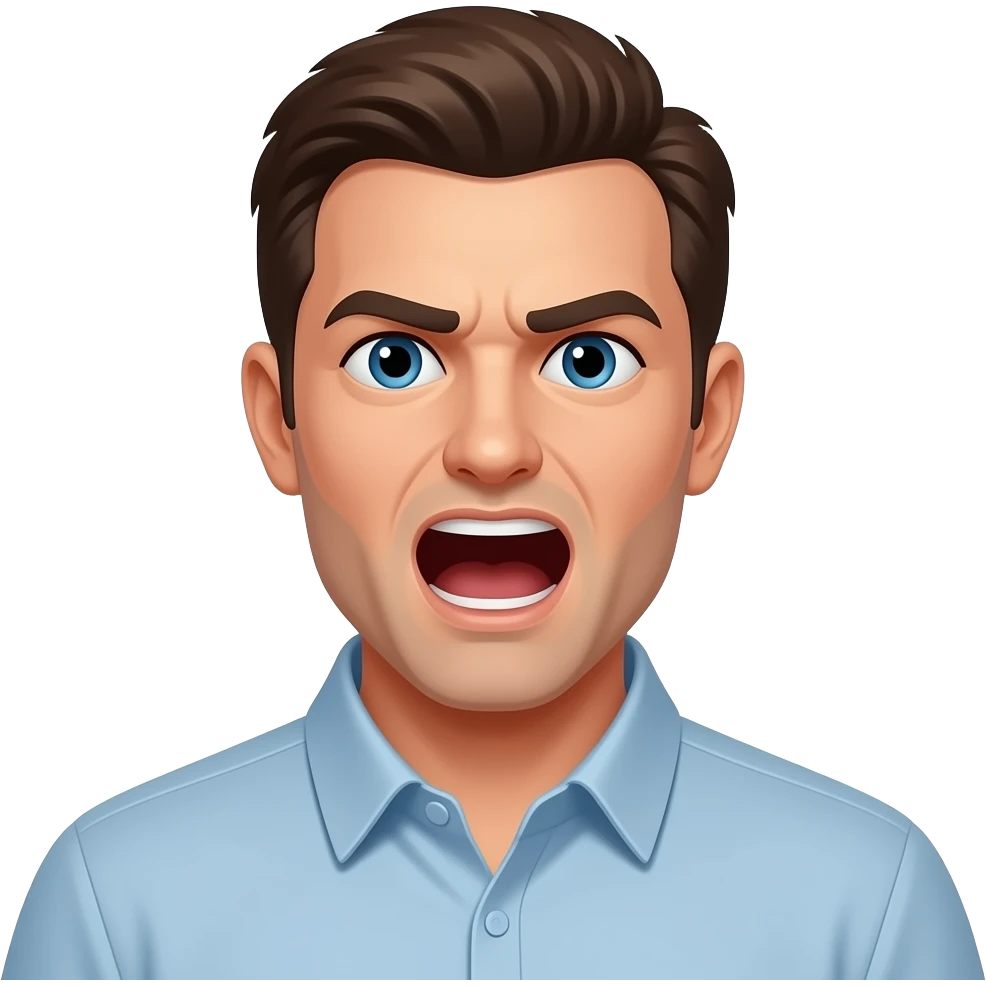 Мужчина кричит на кого-то emoji