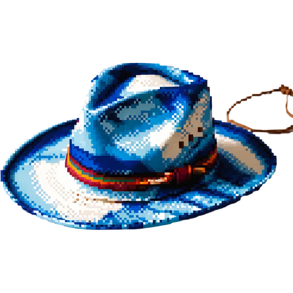Синяя панамка со шнурком, no background emoji