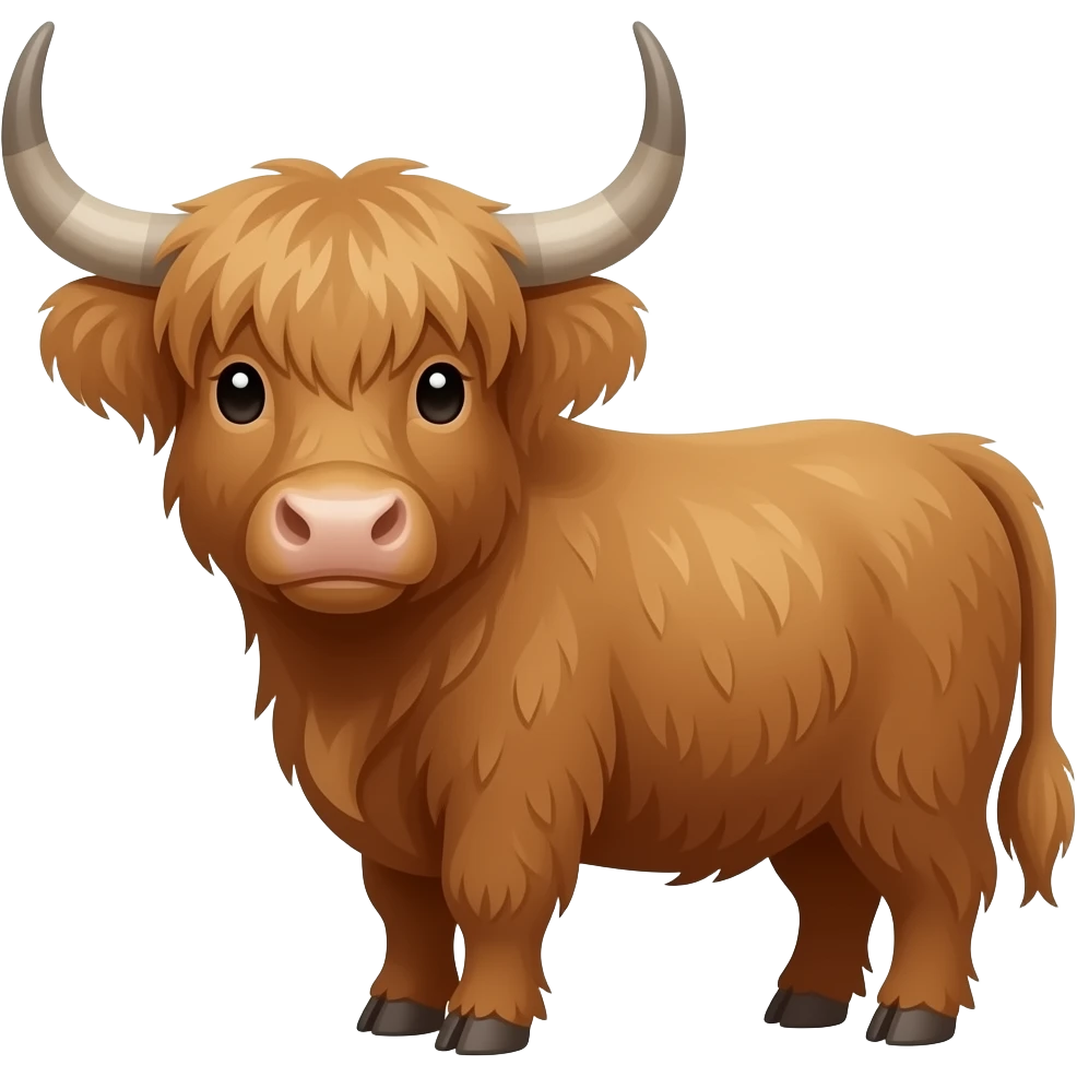 Outline of a highland cow small emoji
