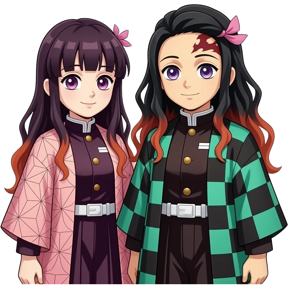 shinobu kocho and kanae kocho from demon slayer  standing together emoji
