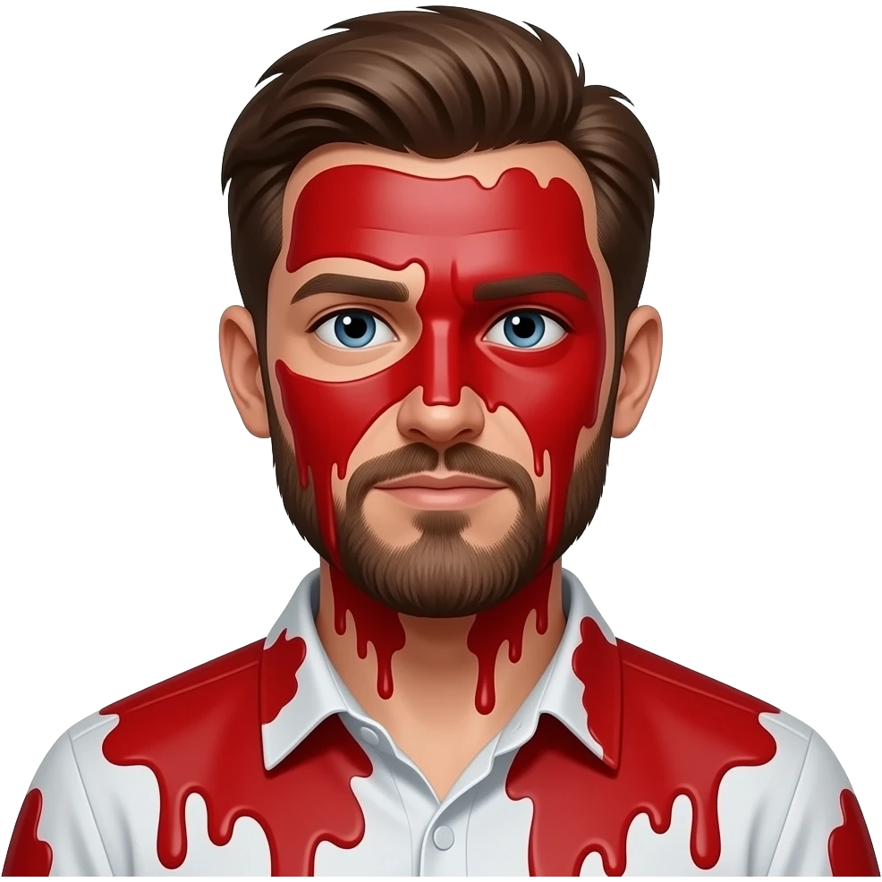 a man covered in red paint emoji