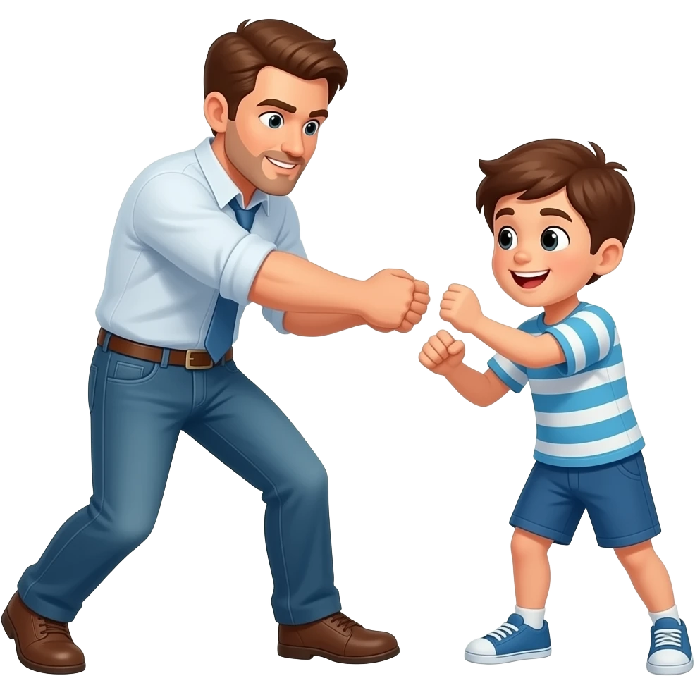 رجل  يضرب  فتى صغير emoji