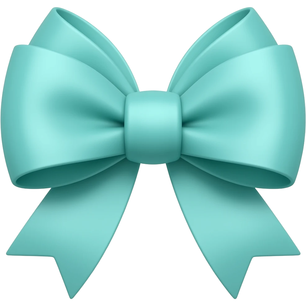 Tiffany blue bow emoji