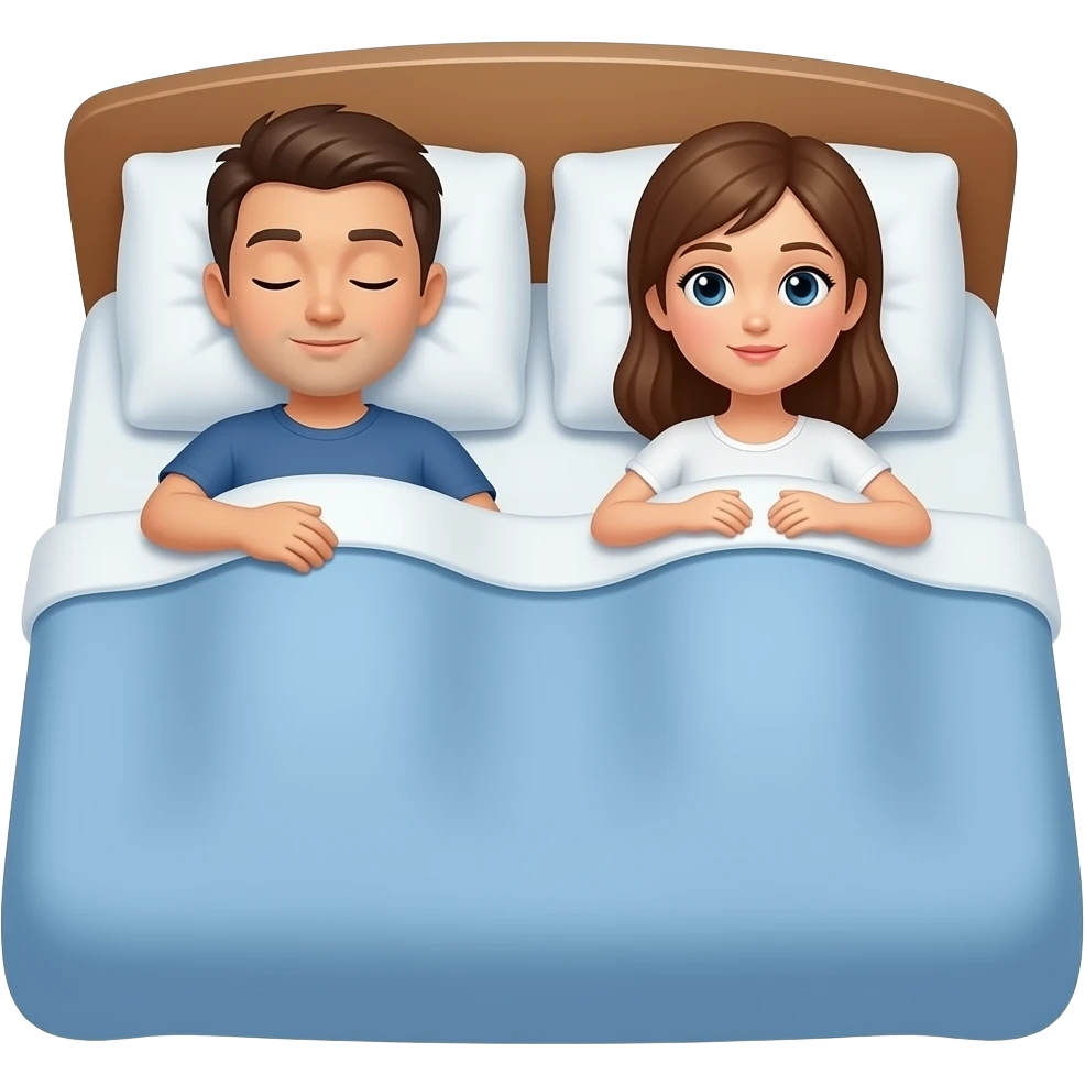 husband sleeping in bed with a woman emoji