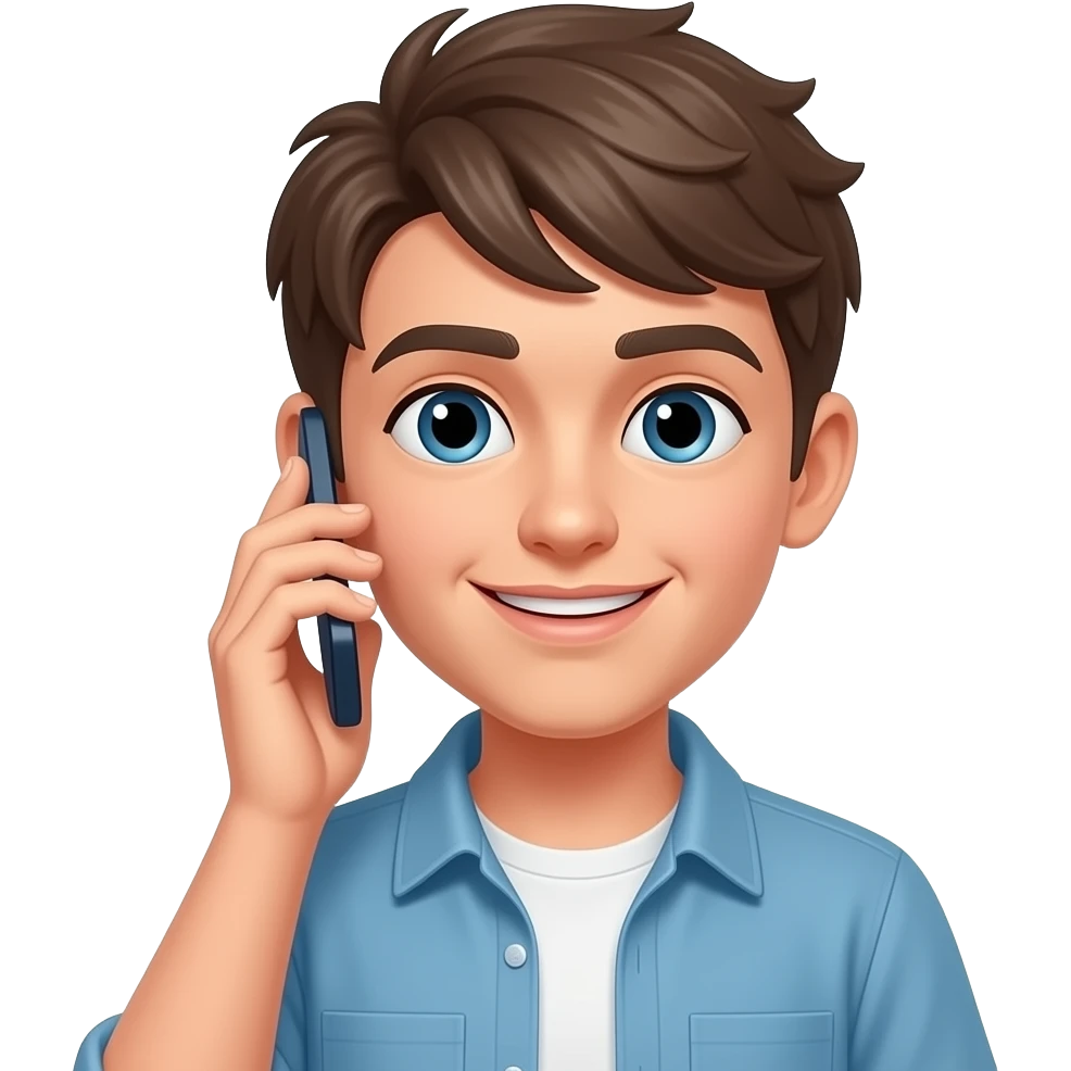 Подросток разговаривает по телефону emoji