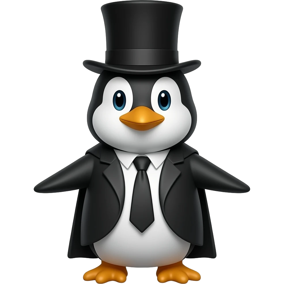 El mago pingüino emoji