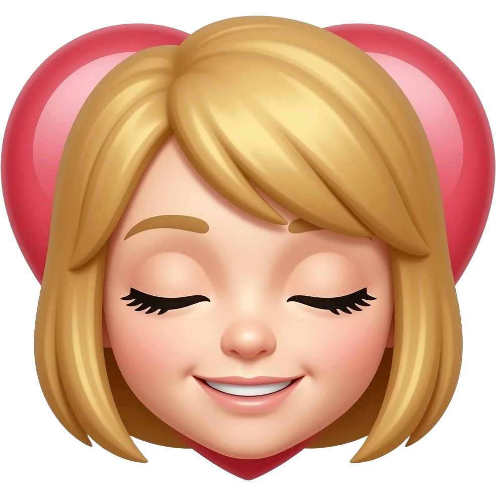 속눈썹 위에 하트 emoji