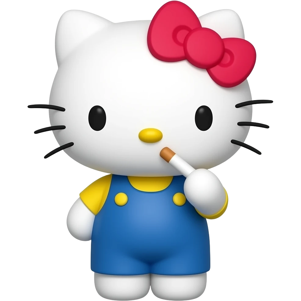 hello kitty smoking emoji