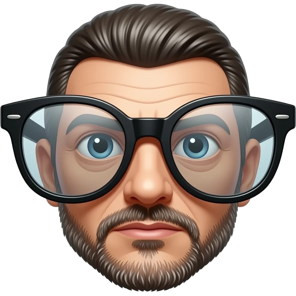 Black round glasses like from the movie "Leon" without faces, just glasses emoji