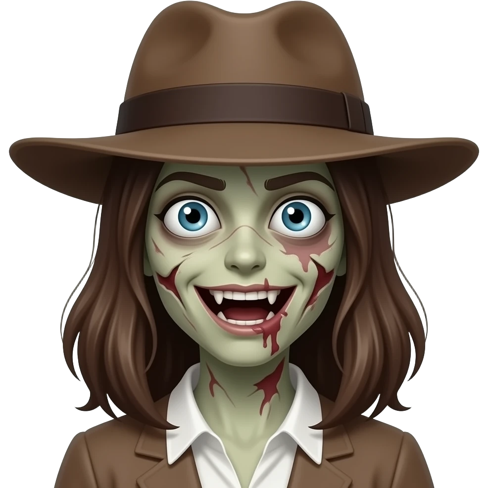 feMale zombie with Hat emoji
