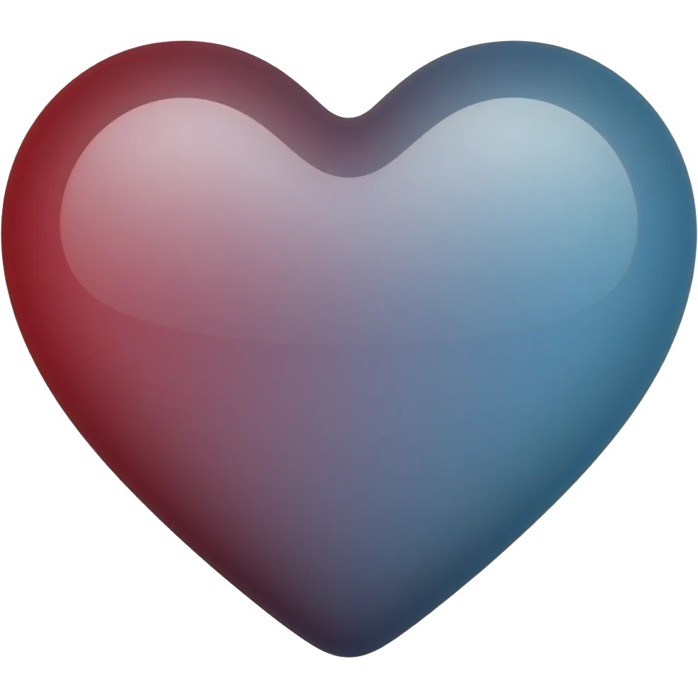 Red and blue colour mixed heart emoji