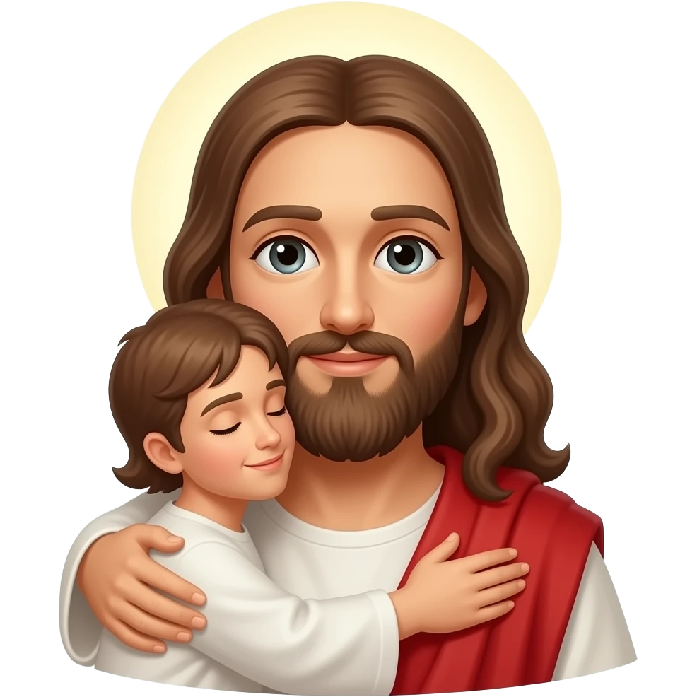 jesus hugging a god emoji