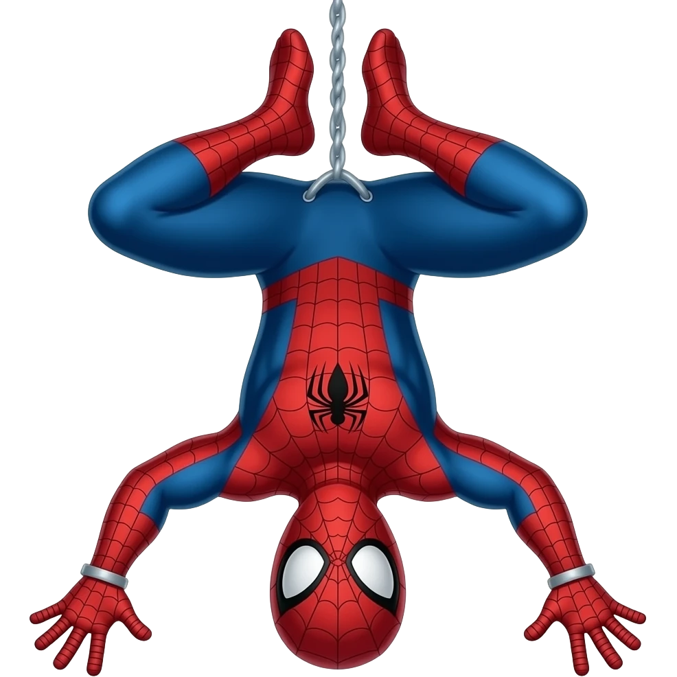 Spiderman hanging reverse emoji