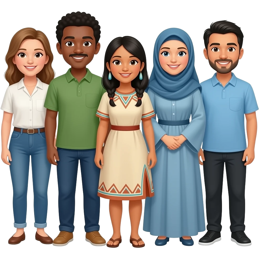 present all ethnic groups in a picture emoji