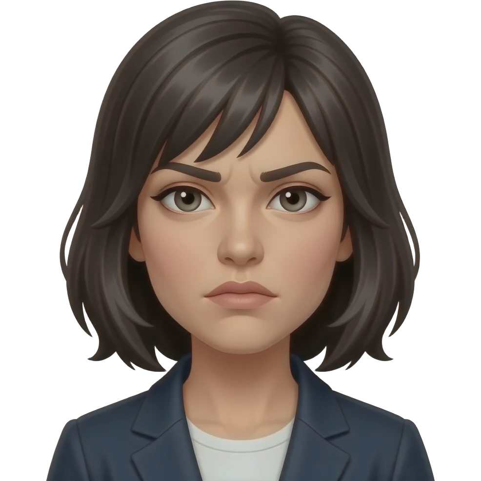 Жесткая хмурая сильная женщина emoji