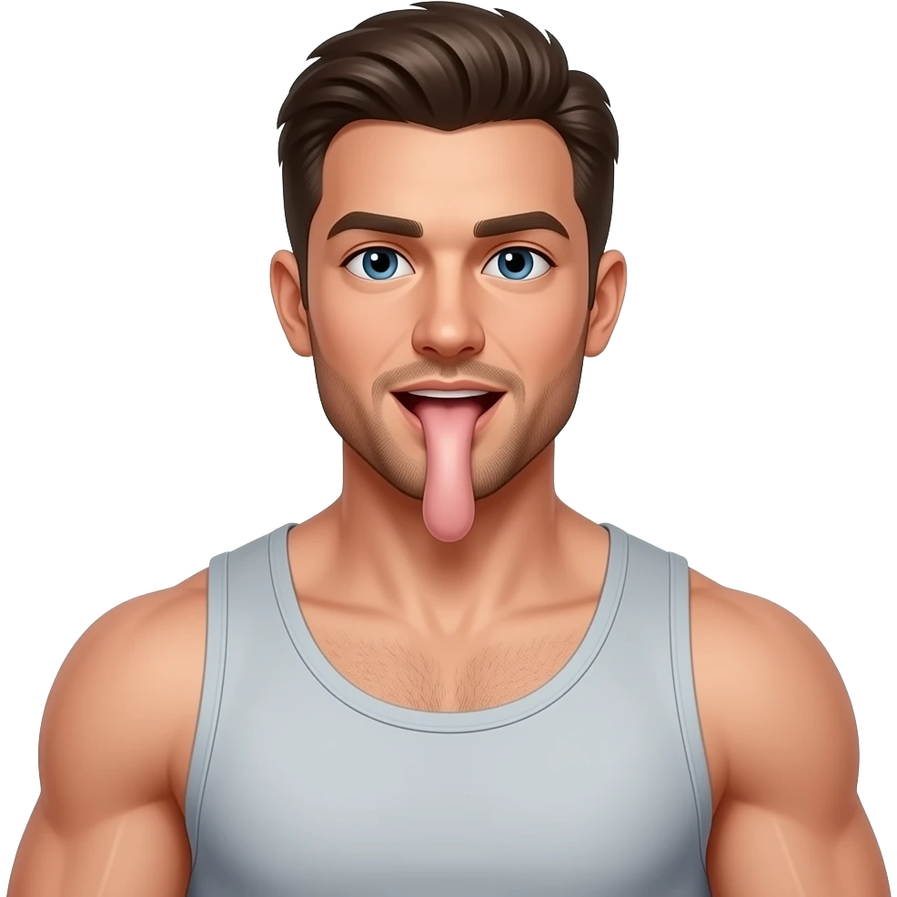 A muscular sexy man with a long dick emoji