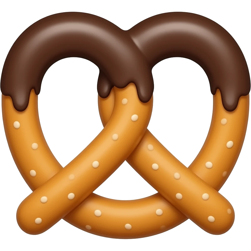 chocolate dipped pretzel emoji