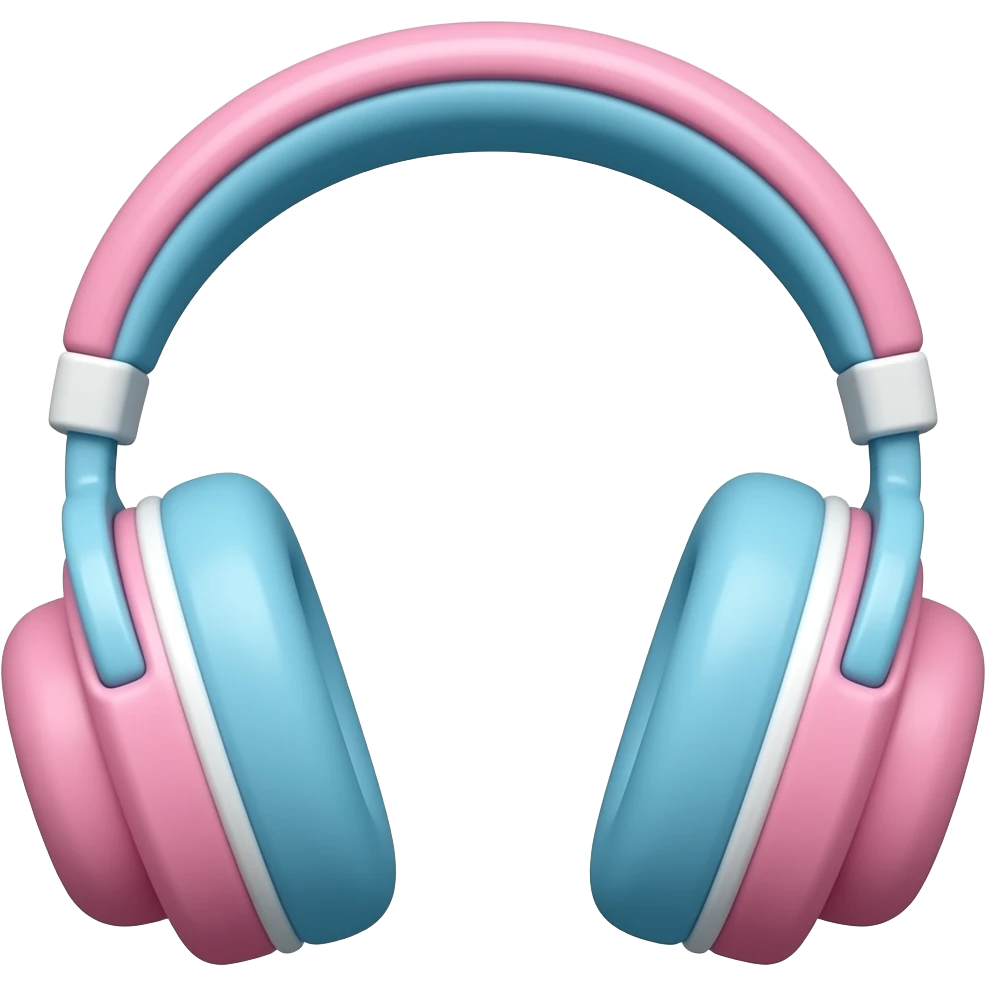 Cute head phones pink or blue. emoji