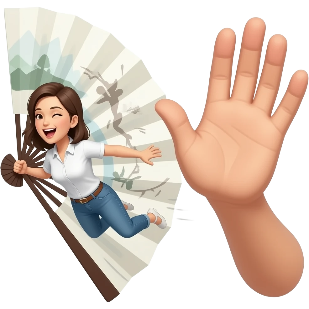 扇嘴巴子，把一个女性扇飞，表现出扇巴掌的动态 emoji