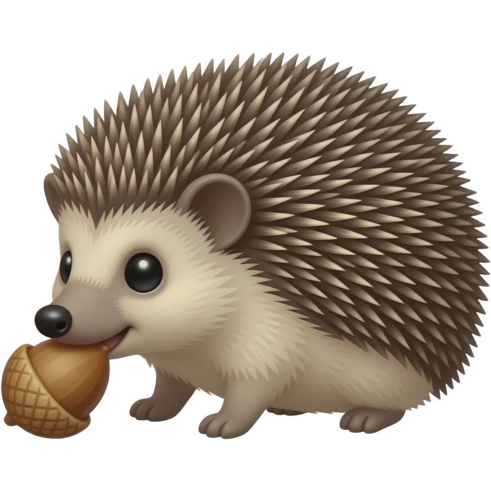 Hedgehog eating emoji