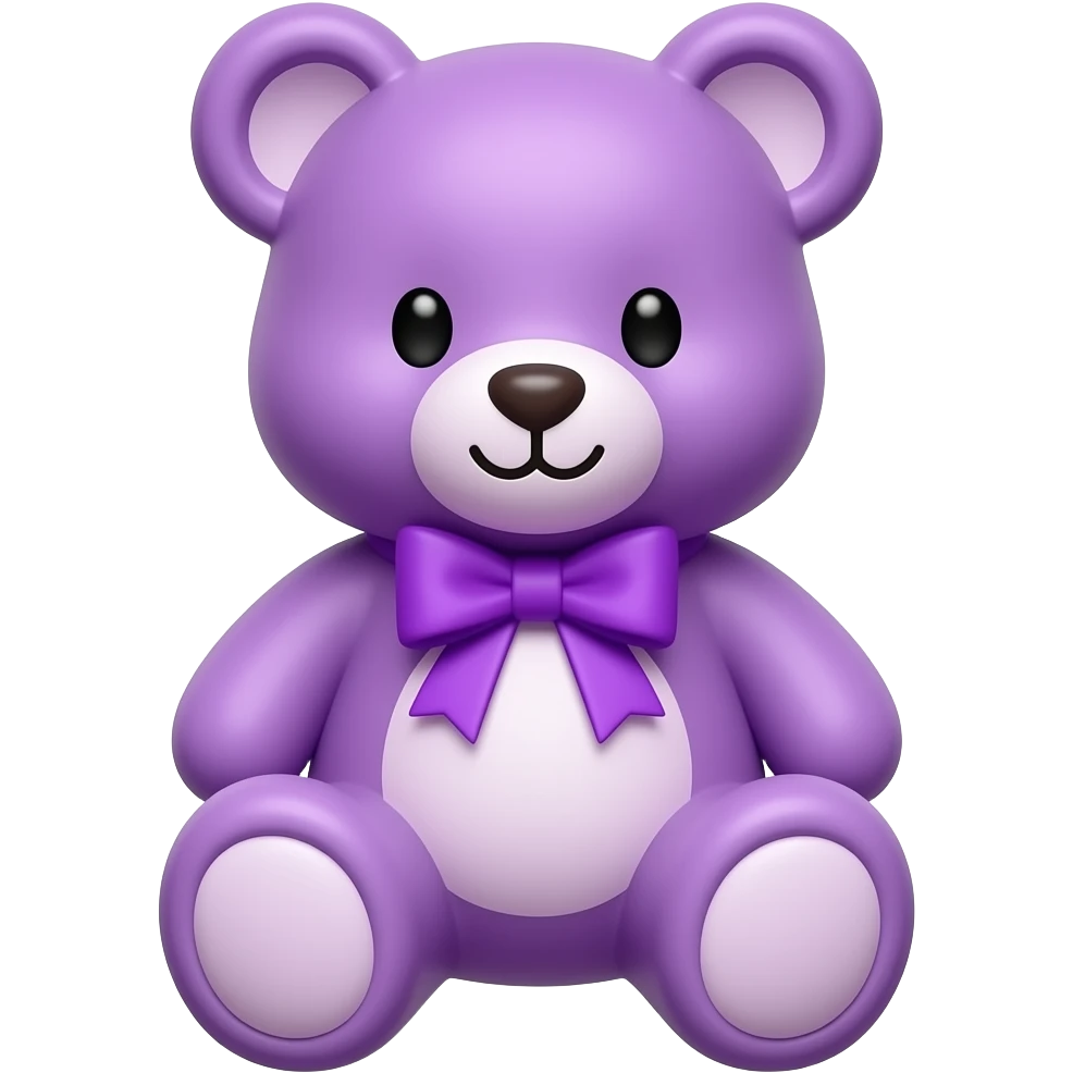🧸🎀  can u pls make   the bear color purple and the bow tooo emoji
