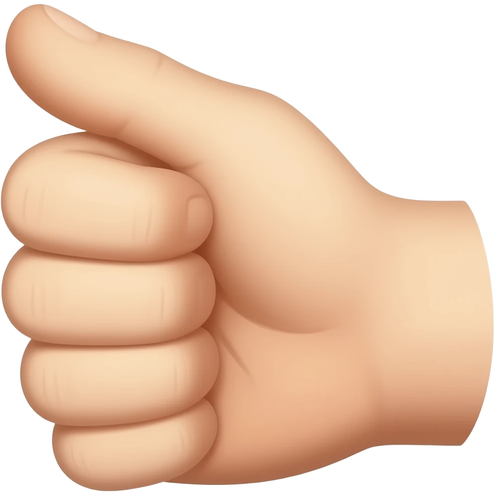 thumb emoji with the thum bent at the knuckle 90 degrees not upright emoji