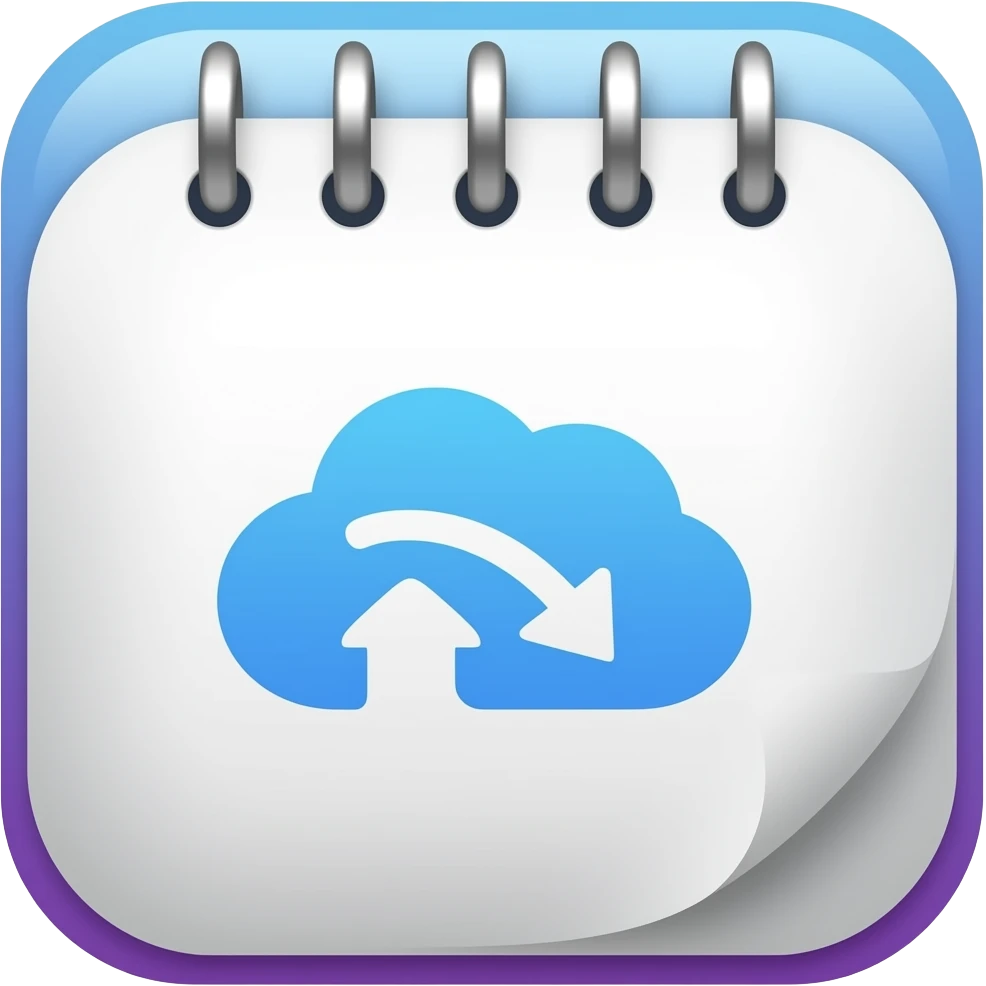 generate an icon that for a notepad app synced with drive using gradient vectors emoji