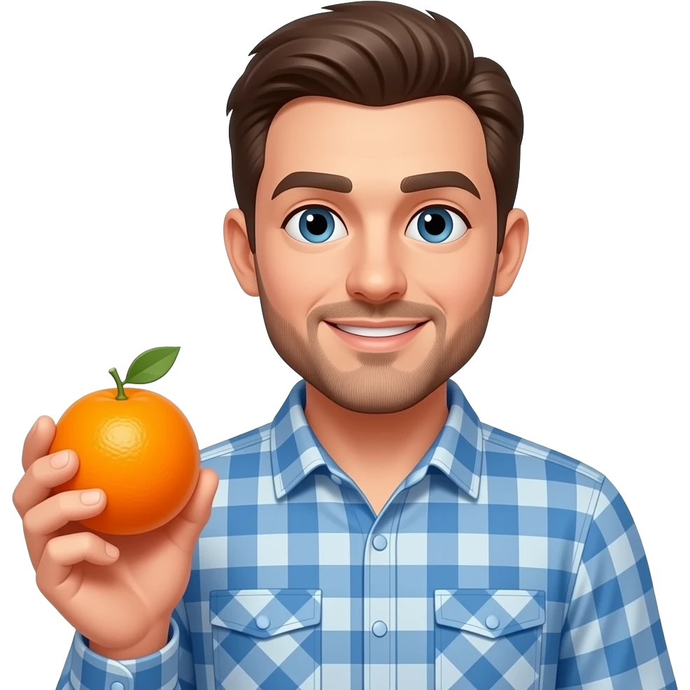 귤을 든 30대 남성 emoji