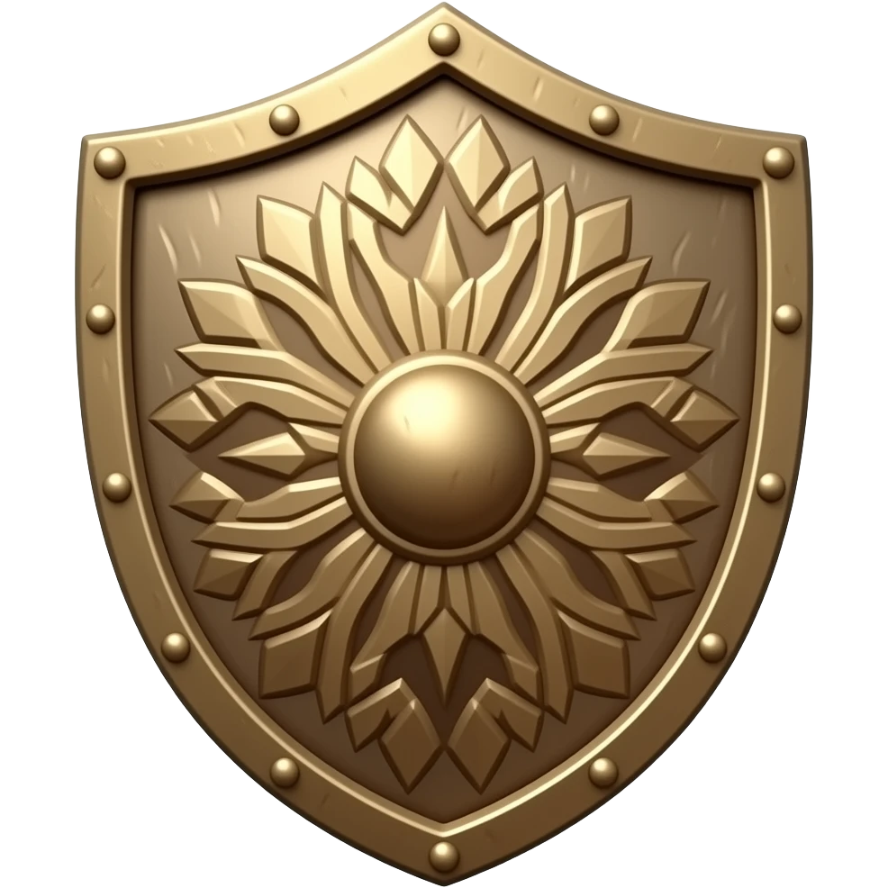 bronze shield, patterned emoji