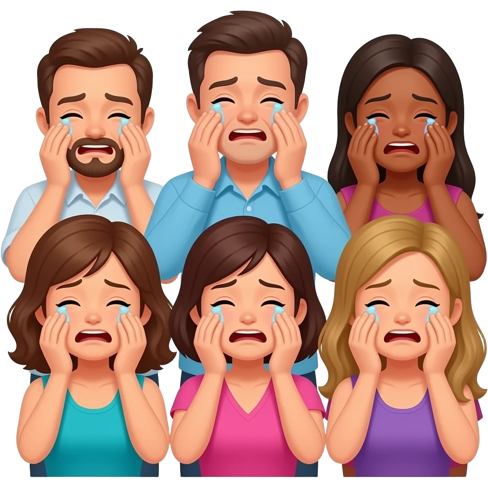 Party crying compilation, all options emoji