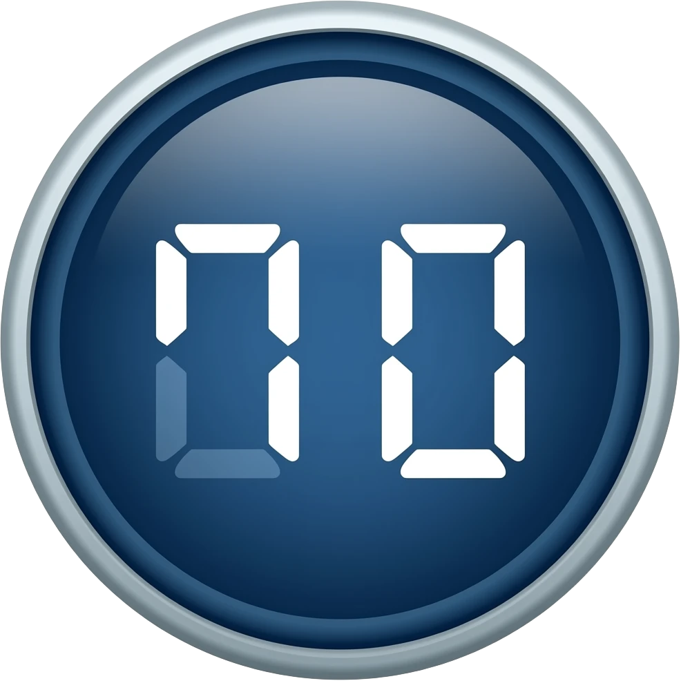 timer 3 seconds with circle shape dark blue color emoji