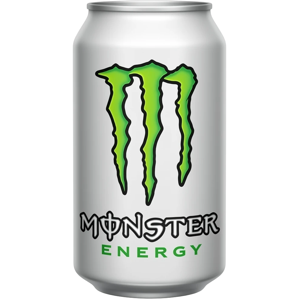 Lata de Monster energy blanca emoji