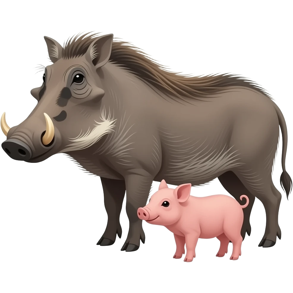 Warthog and wild piglet emoji