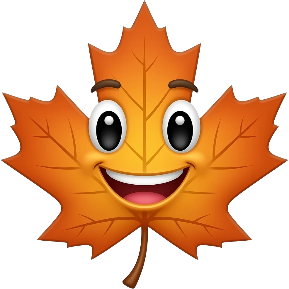 maple leaf smile emoji