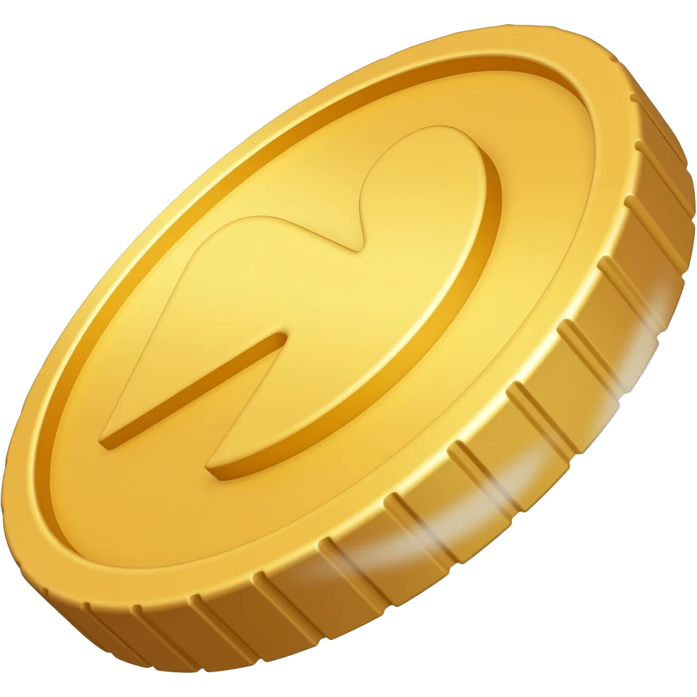 a single blank gold coin flipping in the air emoji